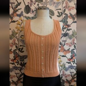 Reformation Peach Knit Tank- Size S